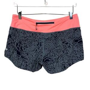 Lululemon | Run Times Animal Print Neon Orange Gray Mid Rise Running Shorts 8